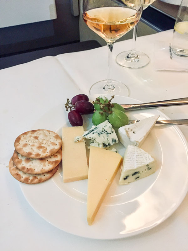 Lufthansa's first class cheese course