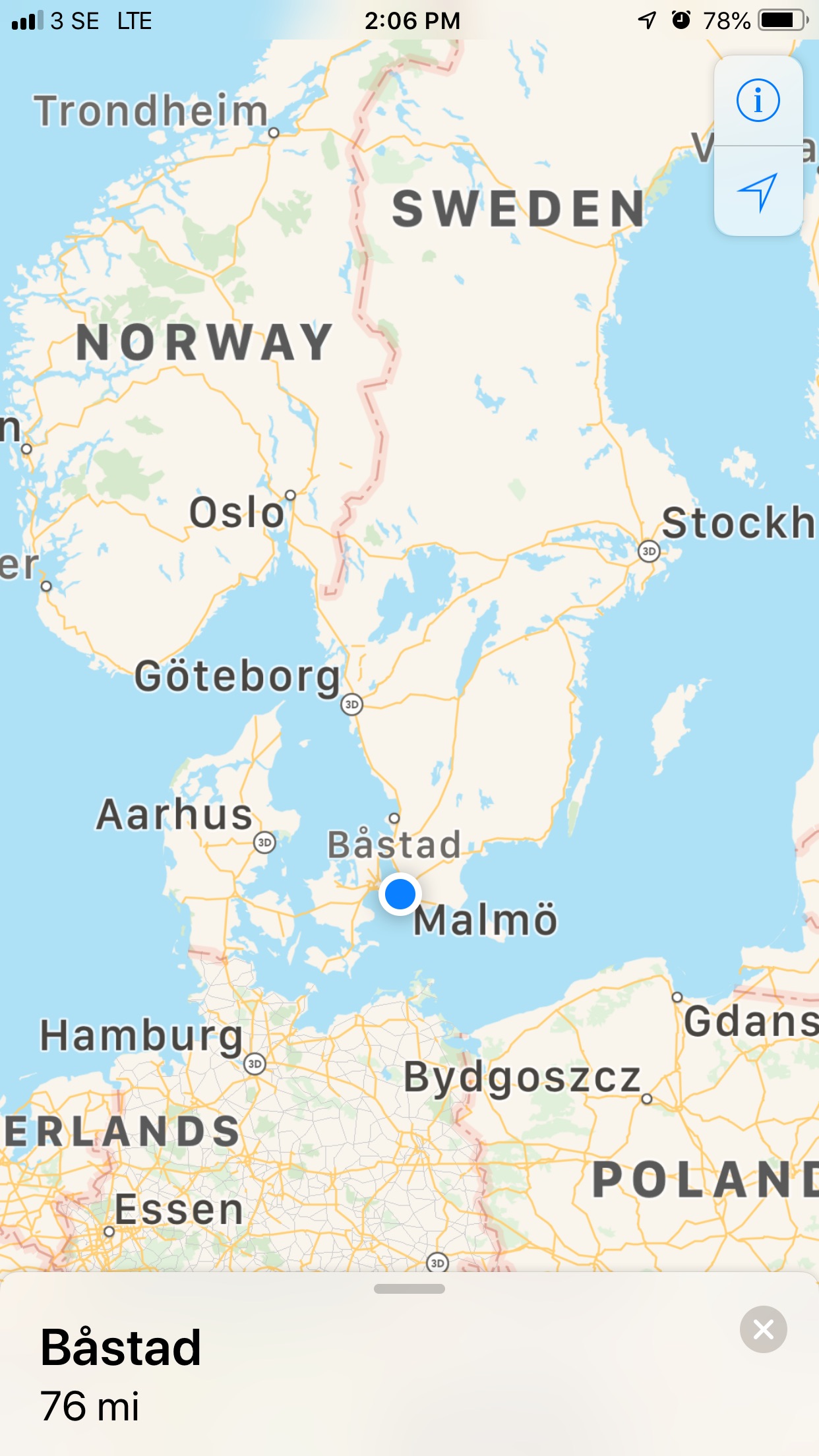 a map of Båstad Sweden